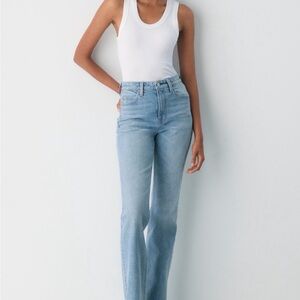 Denim Forum Light Blue Straight Leg Jeans